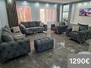 Stilske garniture: Komplet tapaciranih garnitura za dnevni boravak – moderan Chesterfield — 6