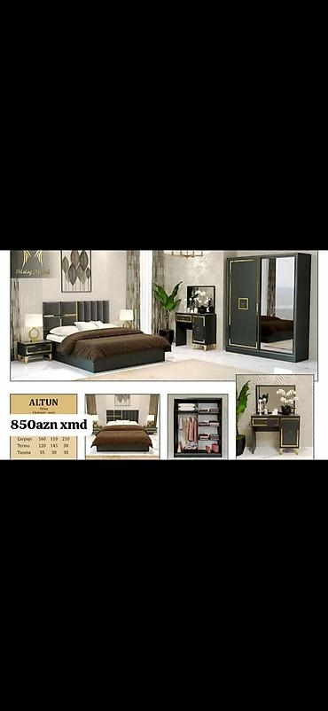 embawood dolablar: ALTUN yataq dəsti Tərkibi: - Çarpayı – 160 x 210 x 110 sm (eni x — 1