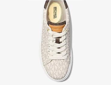 krosovka: Michael Kors platform idman ayaqqabısı - Model: MK monoqram naxışlı — 2