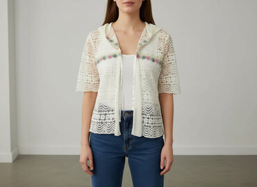 koronkowy t shirty: Bluzka damska, rozmiar S