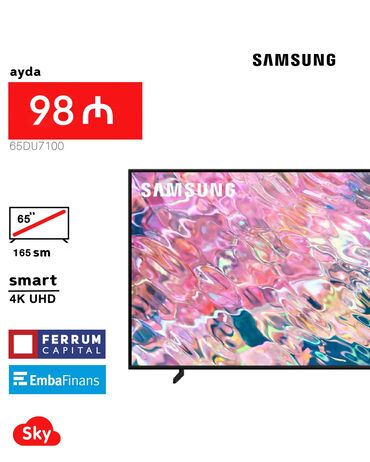 Soyuducular: Yeni Televizor Samsung Led 65" 4K (3840x2160), Pulsuz çatdırılma
