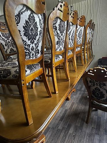 study table: Стол и стул для зала, Б/у, цвет - Коричневый — 2