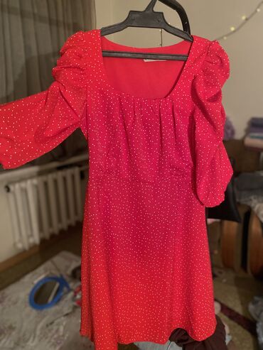 летнее платье с рюшами: Повседневное платье, Лето, Средняя модель, 3XL (EU 46)