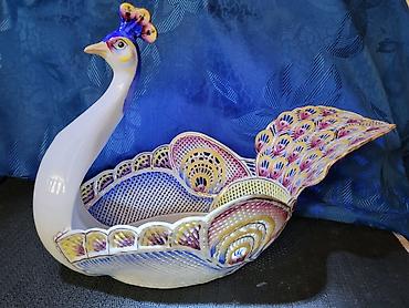 zepter kula: Korpa nova paun za voce rucni rad mrezasti porcelan iz 1999 godine — 4