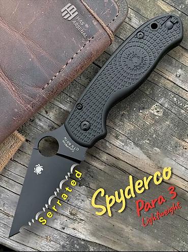 паук цепь: Нож Spyderco Para 3 Lightweight Serrated - Серрейторное лезвие для — 1