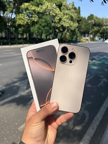IPhone 16 Pro, 256 GB, Desert Titanium, Barmaq izi, Face ID, Simsiz şarj