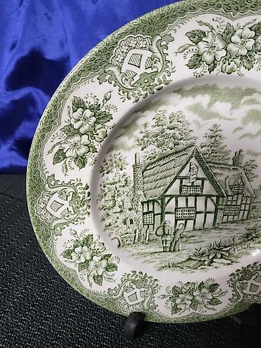 Kuhinjski setovi: Tanjir rucno graviran Engleska Staffordshire 70te. Tanjir engleski — 4