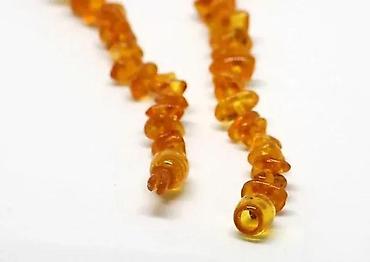 Ogrlice: Vintage Baltički ćilibar Baby Line Chips ogrlica boje meda — 4