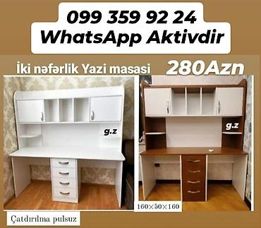 kompüter masası: İki nəfərlik yazı masası - Ölçü: 160 × 50 × 160 sm - Rəng — 1