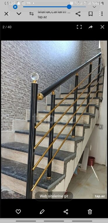 Pilləkən məhəccərləri: Alminum məhəccər.balkon üstü alminum məhəccər 38 azn den başlayan — 18