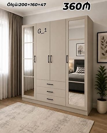 Ev üçün mebel: G_1 modeli geyim dolabı - Ölçü: 200 × 160 × 47 sm (hündürlük × en × — 1