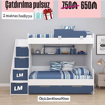 uşaq oyuncaqlar: Uşaq üçün iki mərtəbəli çarpayı dəsti - Ölçü: 2 m 40 sm x 90 sm - — 1