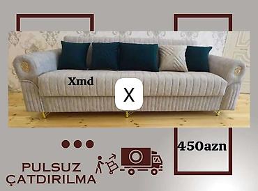 tap az divan: Model “Xmd” divan - Rəng: açıq boz nəqişli parça - Dizayn — 1