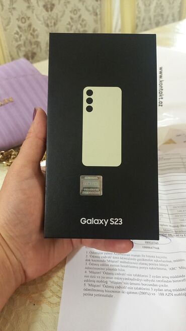 Mobil telefon və aksesuarlar: Samsung Galaxy S23, 128 GB, Zəmanət, Barmaq izi, Simsiz şarj