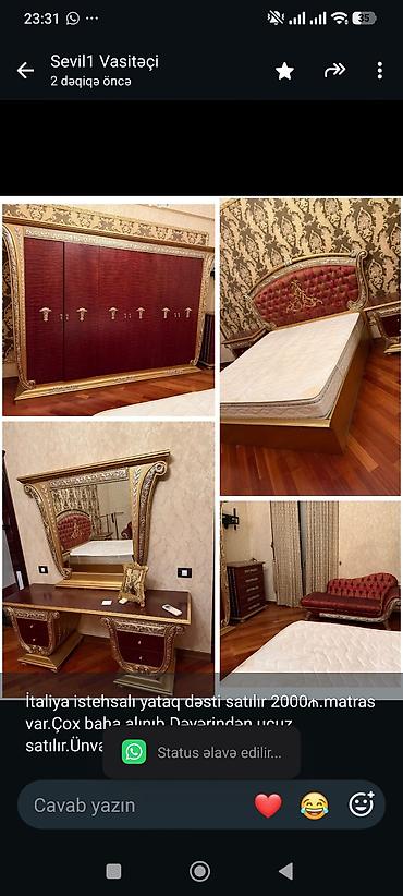 İtaliya istehsalı yataq dəsti satılır 2000₼.matras var.Çox baha lalafo.az -da İtaliya istehsalı yataq dəsti satılır 2000₼.matras var.Çox baha