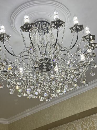led lampalar qiymeti: Çılçıraq, 10 və daha çox lampa, Xrustal