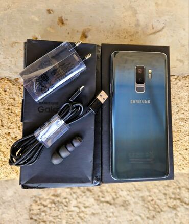 Elektronika: Samsung Galaxy S9 Plus, 64 GB, rəng - Qara, Barmaq izi, Simsiz şarj, İki sim kartlı