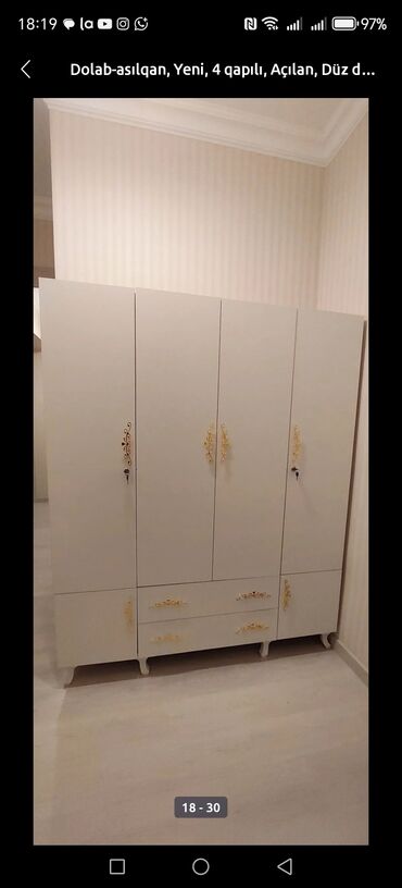 Dolablar: Yeni, Açılan, 4 qapılı Düz dolab, Dolab-asılqan — 14