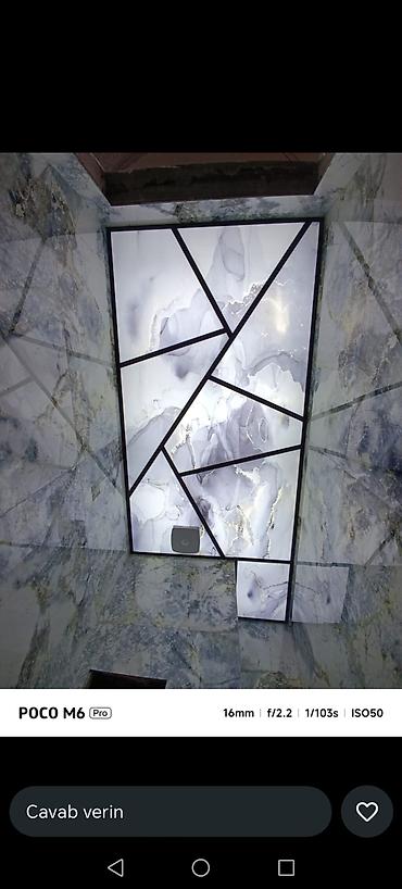asma tavanlar hamam: Asma tavan, Metal, Suyadavamlı — 1