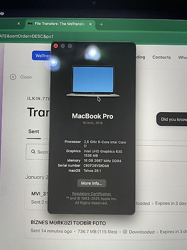 Ноутбуки и аксессуары: MacBook Pro 16 inch | 16/512 | Əla vəziyyətdə. ENDİRİM EDƏCƏM. Çox — 6