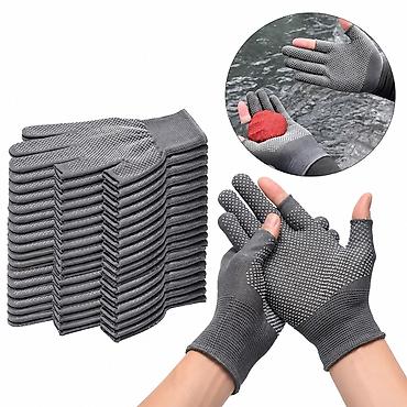 Tutacaqlı iş əlcəkləri – boz rəng, silikon nöqtəli - Material