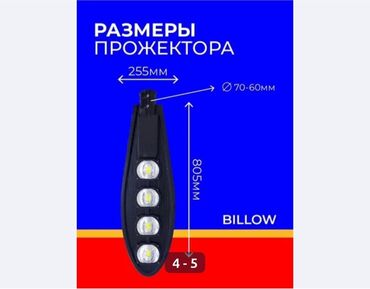 прожектор с датчиком: Уличный светодиодный прожектор BILLOW черного цвета с четырьмя