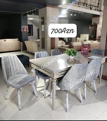 bez parca: Qonaq otağı üçün, Yeni, Açılmayan, Dördbucaq masa, 6 stul — 1