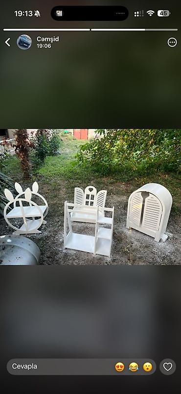 ad günü bəzəkləri: Ağ rəngli Uşaq xonçası Yeni sifarişlə taxta məişət aksesuarları dəsti — 1