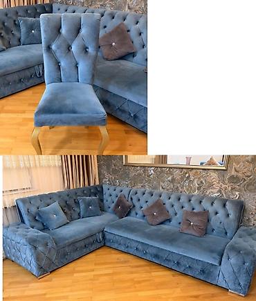 ✅Tecili Divan 2 x 3, bazali, achilir 250azn 6 Eded stul 150 azn. Yeni