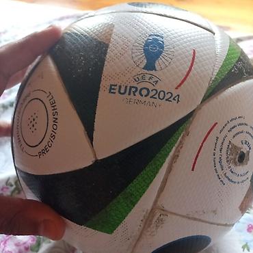 idman qanteli: UEFA EURO 2024 dizaynlı tam orginal futbol topu - Rənglər: ağ, qara — 1