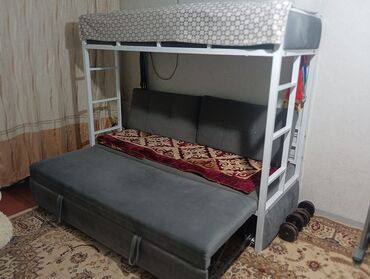 кровать чердак со столом: Кровать трансформер, Другой тип, Б/у, С матрасом