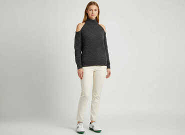 sweter odkryte plecy: Golf damski, rozmiar S
