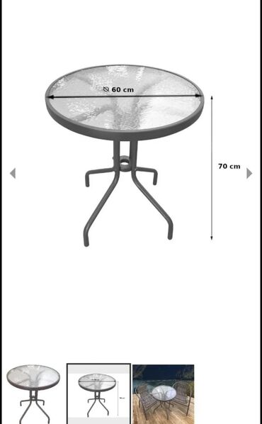 Stolovi: BAŠTENSKI STO Stakleni stočić za bašte,terase,dvorišta. KALJENO — 4