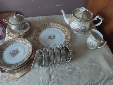 Çay dəstləri və servizlər: Çay dəsti, rəng - Qızılı, Farfor — 1