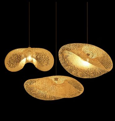 ремонт светильников: Бамбуковая люстра абажур ручной работы в стиле джапанди, создает