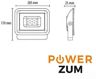 Baštenska rasveta: LED reflektor POWER ZUM – 50W, IP65, crni - Snaga: 50 W - Svetlosni — 2