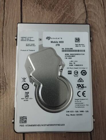 2tb hdd toshiba: Sərt disk (HDD) Seagate, 2 TB, 5400 RPM, 2.5", Yeni