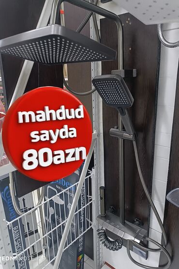 мойка для кухни: Yağış tipli duş sistemi - Kvadrat başlıqlı üst duş (rain shower) –