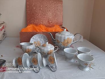 lülə: Çay dəsti, rəng - Ağ, Farfor — 1