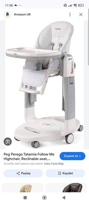 peg perego: Peg Perego Tatamia Follow Me modeli, ağ və boz rənglərdə dizayn