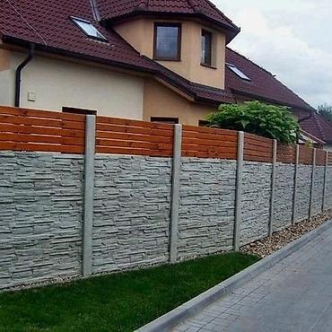 Бетонные заборы: Dekorativ beton hasar panelləri – modul sistem Məhsul təsviri: - — 9