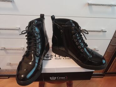 винтажные мужские ботинки: Ölçü: 40, rəng - Qara, Yeni