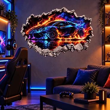 multimedija za kola: 3D Lamborghini Zidna Nalepnica 81x56 cm -Periva - 2894 3D Zidna — 1