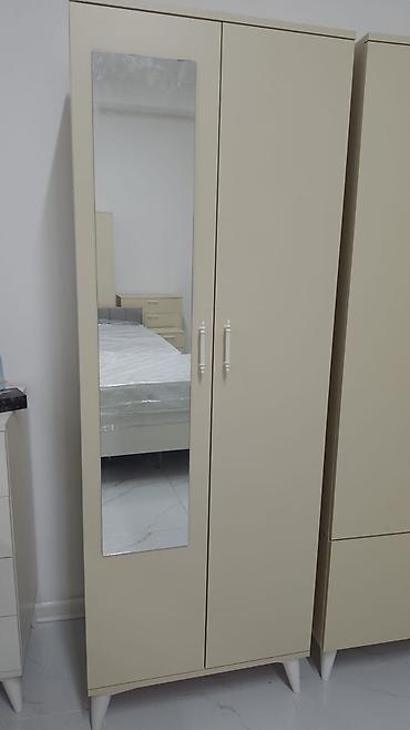 paltar dolabı: İkiqapılı geyim dolabı - Rəng: krem - Material: laminat/MDF əsaslı — 1