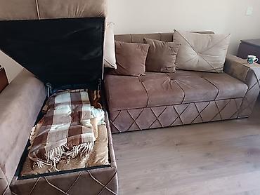 Künc divan – çevrilən və sandıqlı model - Forma: L-şəkilli künc divan