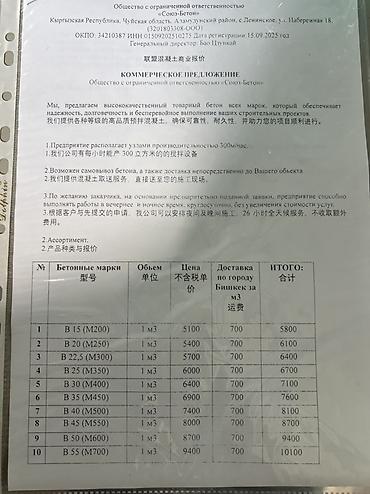 бал кымыз цена: Коммерческое предложение на товарный бетон от ООО «Союз-Бетон» — 1