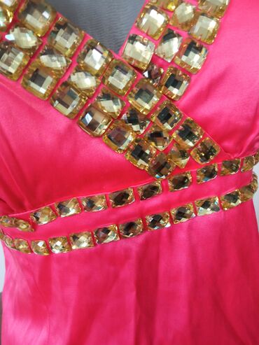 mrezasta haljina sa cirkonima: M (EU 38), bоја - Roze, Koktel, klub, Na bretele