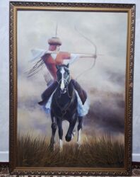 электрическая кастрюля: Картины в рамах 1) Авторская живопись “Лучник на лошади” - Сюжет