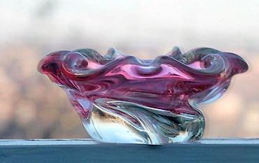 Ostali kućni dekor: Murano, ručno duvano RUŽIČASTI KRISTAL pepeljara 750gr. Murano — 9