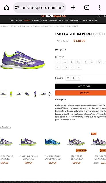 krossovka: Original tep təzə 44 razmer 130 dolara alınıb Adidas F50 League Indoor — 1